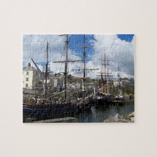 Sailing Ships Charlestown Harbor Cornwall Foto Legpuzzel (Horizontaal)