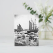 Sailing Ships in een ijskveld - Foto van 1869 Briefkaart (Staand voorkant)