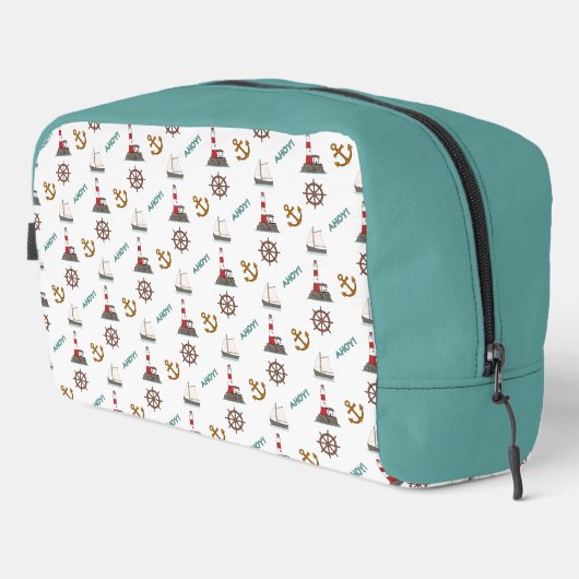 Sailing Small Pattern Kleur op Wit Toilettasje (Rechterhoek)