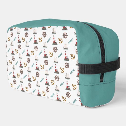 Sailing Small Pattern Kleur op Wit Toilettasje (Linkerhoek)