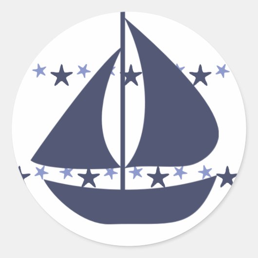 Sailing Stars Ronde Sticker (Voorkant)