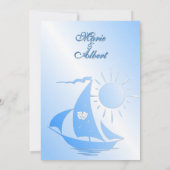 Sailing Theater Theme Wedding Uitnodiging (Achterkant)