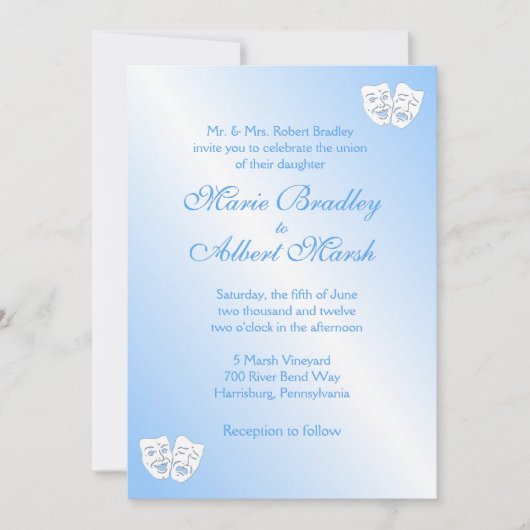 Sailing Theater Theme Wedding Uitnodiging (Voorkant)