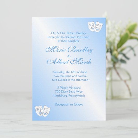 Sailing Theater Theme Wedding Uitnodiging (Staand voorkant)