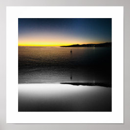 Sailing to the Horizon Reflection Photography Poster