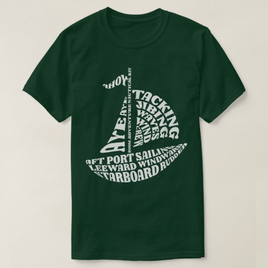 Sailing Typografie Word Art Sailor T-shirt (Design voorkant)