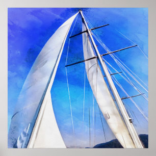 Sailing Unties the Knots of My Mind Artistic Riggi Poster