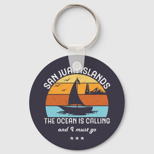 Sailing van de  detailhandel in San Juan-eilanden Sleutelhanger (Voorkant)