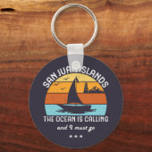 Sailing van de  detailhandel in San Juan-eilanden Sleutelhanger (Voorkant)