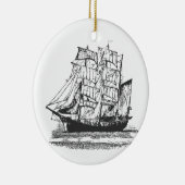 Sailing van de lijntekening van het vaartuig: wind keramisch ornament (Rechts)