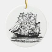 Sailing van de lijntekening van het vaartuig: wind keramisch ornament (Voorkant)
