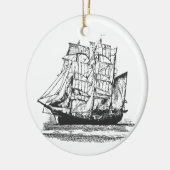 Sailing van de lijntekening van het vaartuig: wind keramisch ornament (Links)