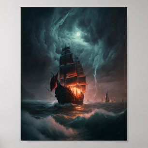 Sailing van de strijdingsgolven en het Storm van s Poster
