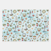 Sailing van kerst Verlichtingsvuurtoren voor schep Inpakpapier Vel (Voorkant)