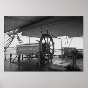 Sailing van stuurwiel poster
