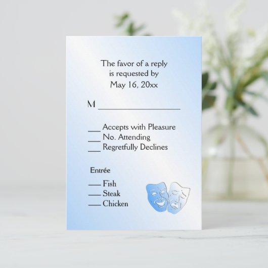 Sailing van theater RSVP met menukeuze van entree (Staand voorkant)