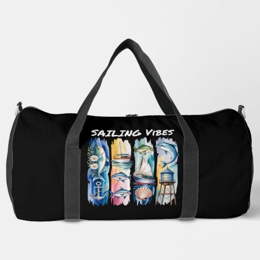 Sailing Vibes Marine Oceaan Elementen Plunjezak (Voorkant)