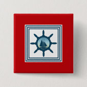 Sailing Vierkante Button 5,1 Cm (Voorkant)