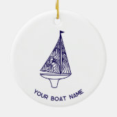 Sailing Yacht Boat Name Keramisch Ornament (Achterkant)