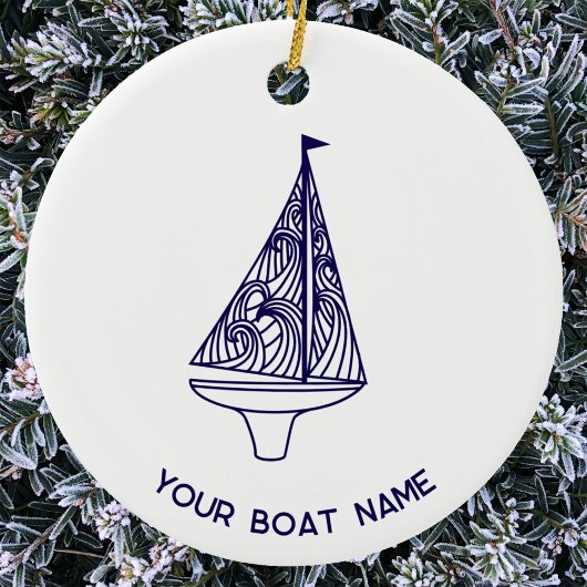 Sailing Yacht Boat Name Keramisch Ornament