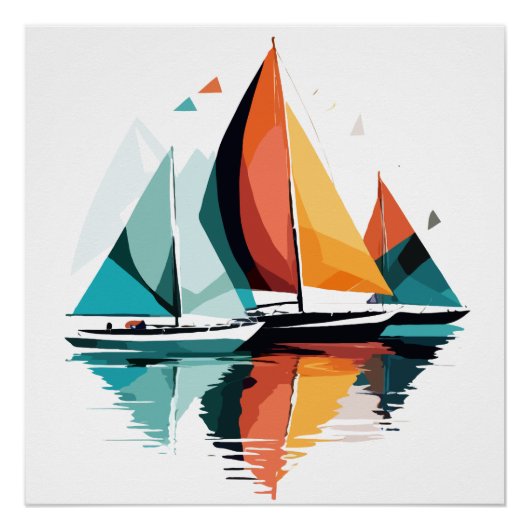 Sailing Zee Calm Tranquil Ocean Outdoors Adventure Perfect Poster (Voorkant)