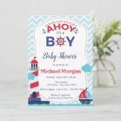 Sailor, Ahoy... Het is een Baby shower. Kaart (Staand voorkant)