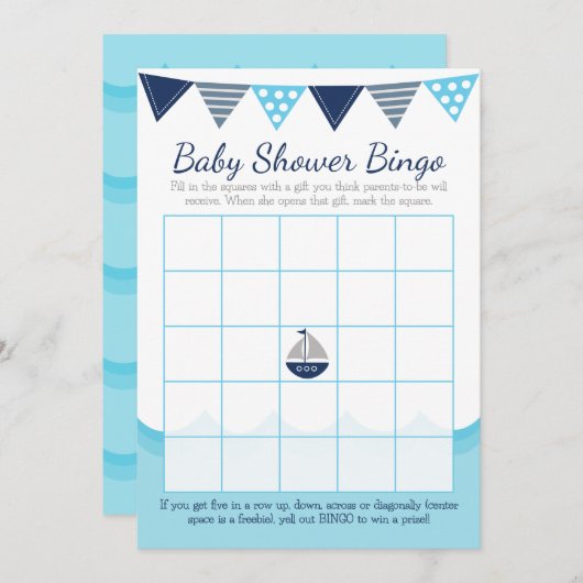 Sailor Baby Bingo Game Card Programmakaart (Voorkant / Achterkant)