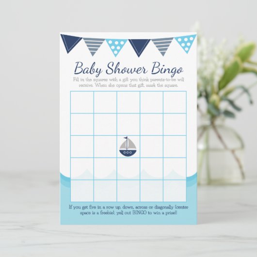 Sailor Baby Bingo Game Card Programmakaart (Staand voorkant)