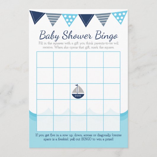 Sailor Baby Bingo Game Card Programmakaart (Voorkant)