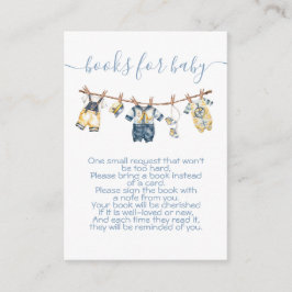 Sailor Baby shower Clothesline Breng een boek Informatiekaartje