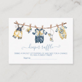Sailor Baby shower Clothesline Luier Raffle Informatiekaartje