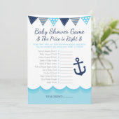 Sailor Baby Shower – The Price is Right Game Progr Programmakaart (Staand voorkant)