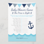 Sailor Baby Shower – The Price is Right Game Progr Programmakaart (Voorkant)