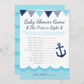 Sailor Baby Shower – The Price is Right Game Programmakaart (Voorkant / Achterkant)