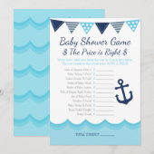 Sailor Baby Shower – The Price is Right spelprogra Programmakaart (Voorkant / Achterkant)