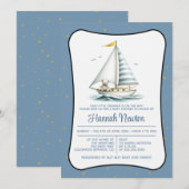 Sailor Beer Baby shower Invitation Kaart (Voorkant / Achterkant)