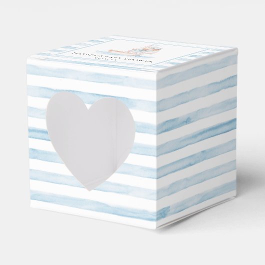 Sailor Beer Blue Stripe Baby shower Bedankdoosjes (Voorkant Zijde)