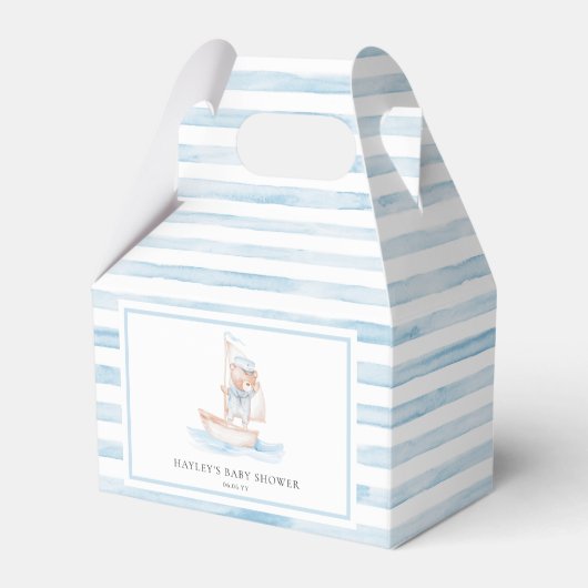 Sailor Beer Blue Stripe Baby shower Bedankdoosjes (Voorkant Zijde)