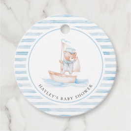 Sailor Beer Blue Stripe Baby shower Bedankjes Labels