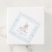 Sailor Beer Blue Stripe Baby shower Bedankjes Labels (In situ)