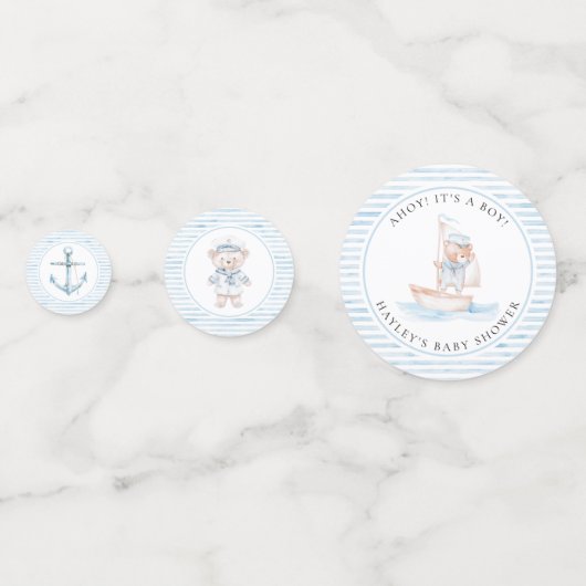 Sailor Beer Blue Stripe Baby shower Confetti (Voorkanten)
