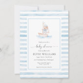 Sailor Beer Blue Stripe Baby shower Kaart (Voorkant)