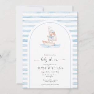 Sailor Beer Blue Stripe Baby shower Kaart