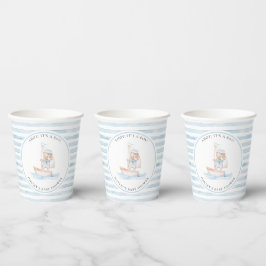 Sailor Beer Blue Stripe Baby shower Papieren Bekers