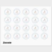 Sailor Beer Blue Stripe Baby shower Ronde Sticker (Vel)
