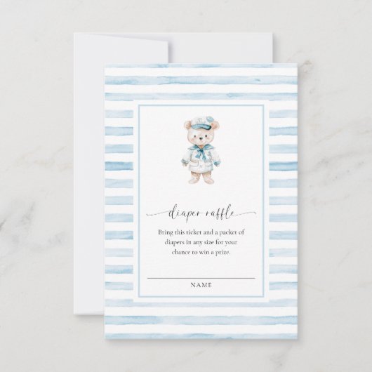 Sailor Beer Blue Stripe Raffle Ticket Insert Kaart (Voorkant)