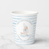 Sailor Beer Blue Stripe Verjaardag Papieren Bekers (Achterkant)