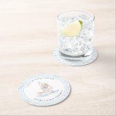 Sailor Beer Blue Stripe Verjaardag Ronde Kartonnen Onderzetter (Insitu)