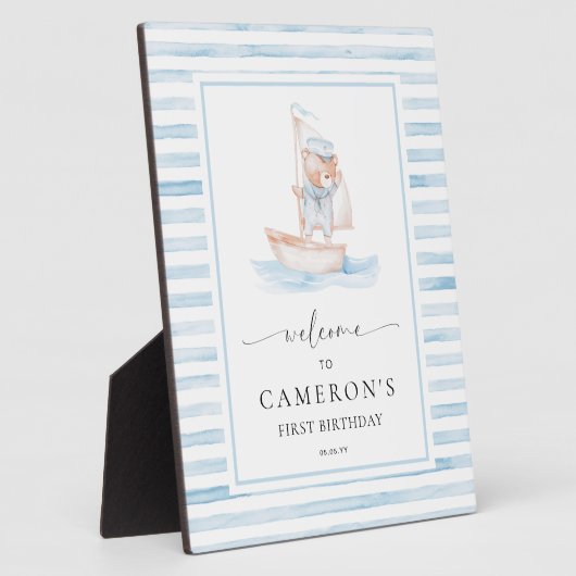 Sailor Beer Blue Stripe Welkom Fotoplaat (Zijkant)