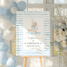 Sailor Beer Blue Stripe Welkom Poster